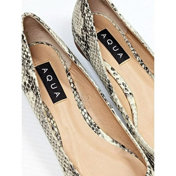 Aqua Women's Abel Snake Embossed Point Toe Flats Size 7 M (MSRP $79) - Picture 6 of 10